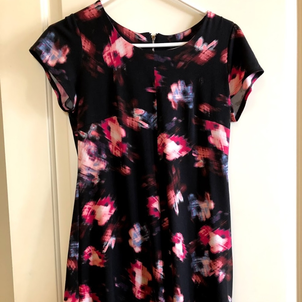 Black and Pink Flowery New Direction Dress